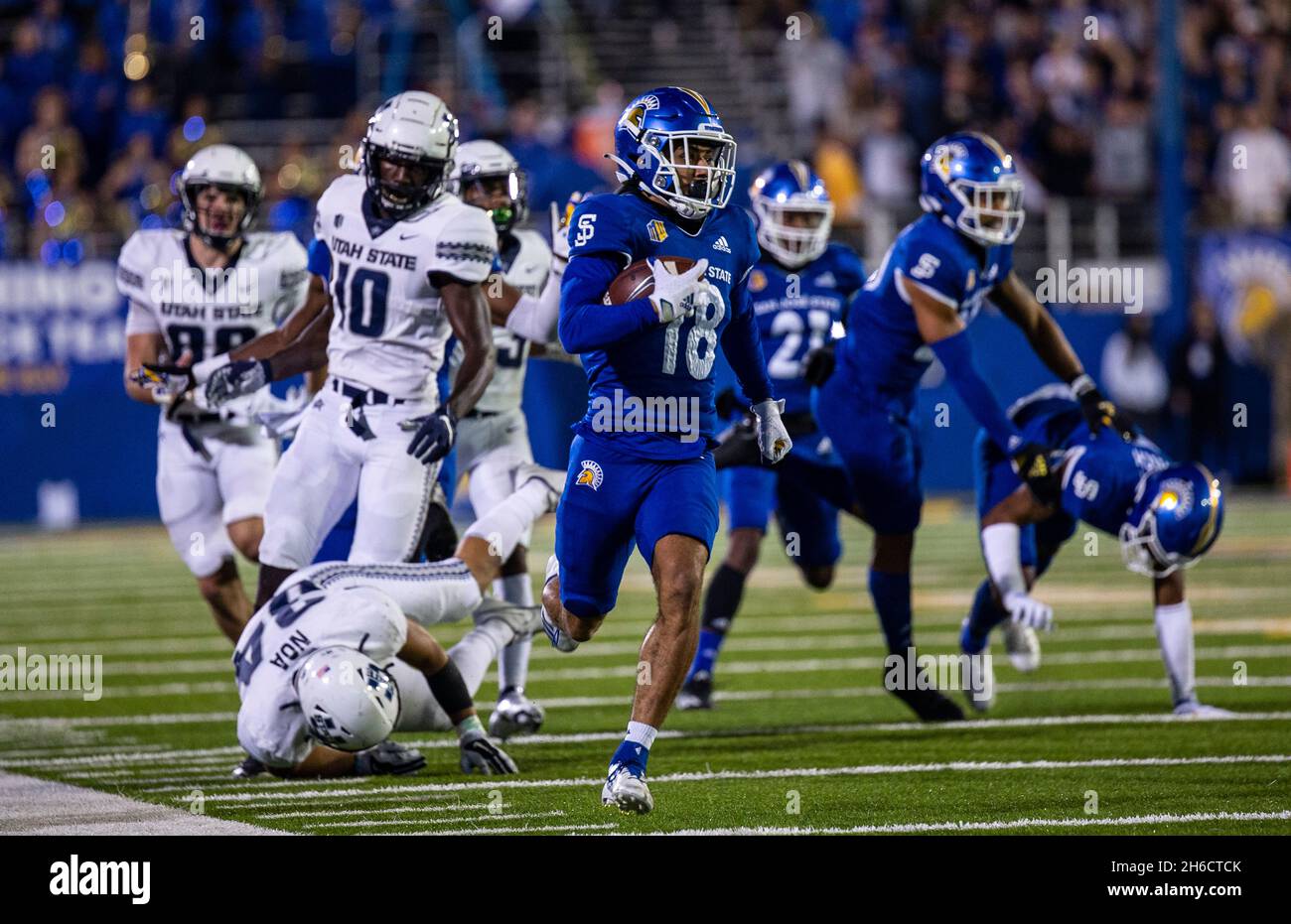 Noviembre 13 2021 San José, CA EE.UU. El cornerback del estado de San