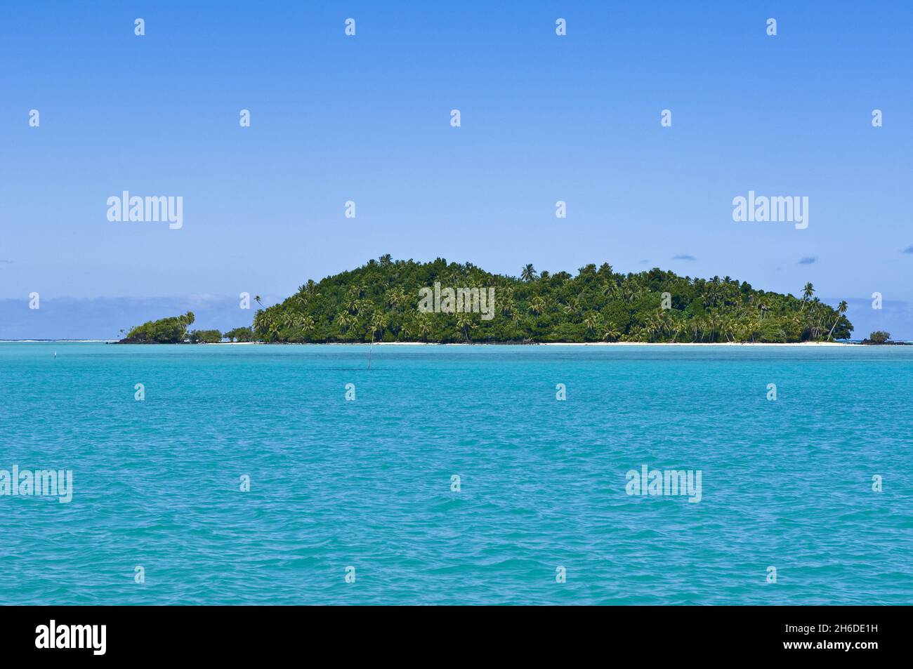 Isla de un pie, Islas Cook, Aitutaki Foto de stock