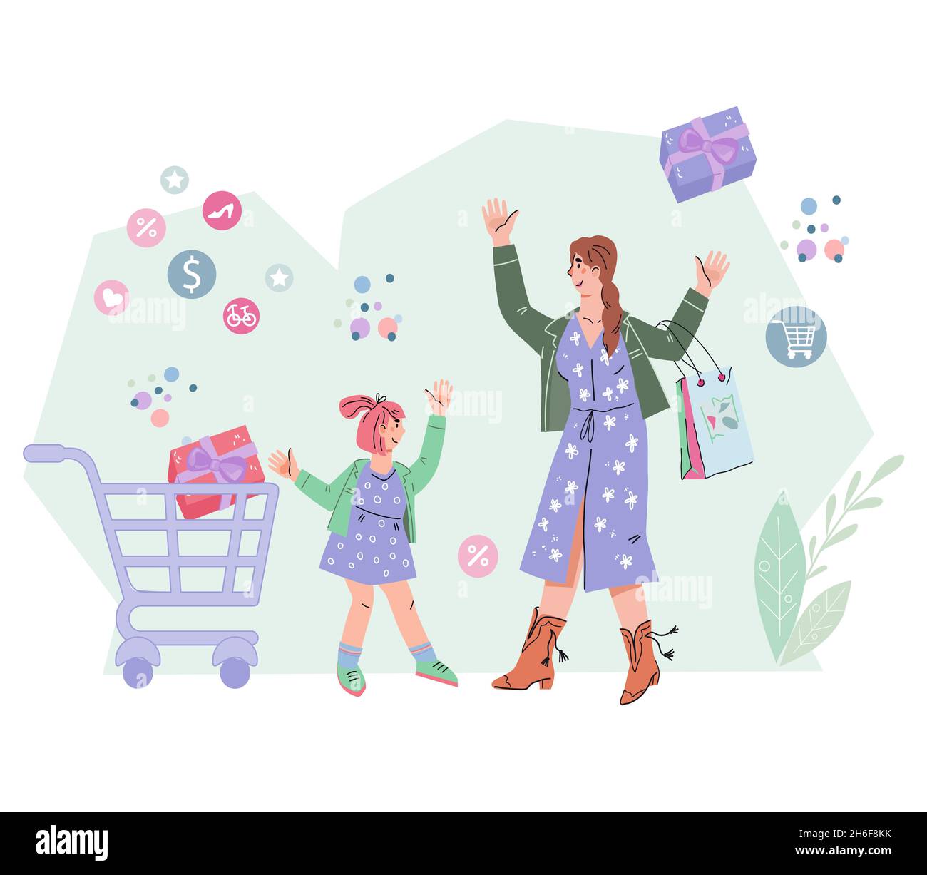 Madre E Hija Negras Comprando Ropa Ilustración del Vector - Ilustración de  manera, fuente: 183756782