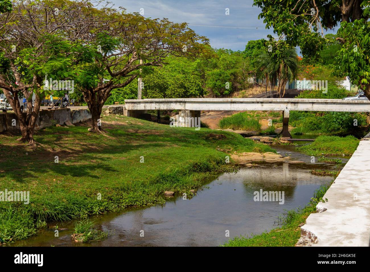 Detalle del Río Rojo en la ciudad de Goiás. Foto de stock