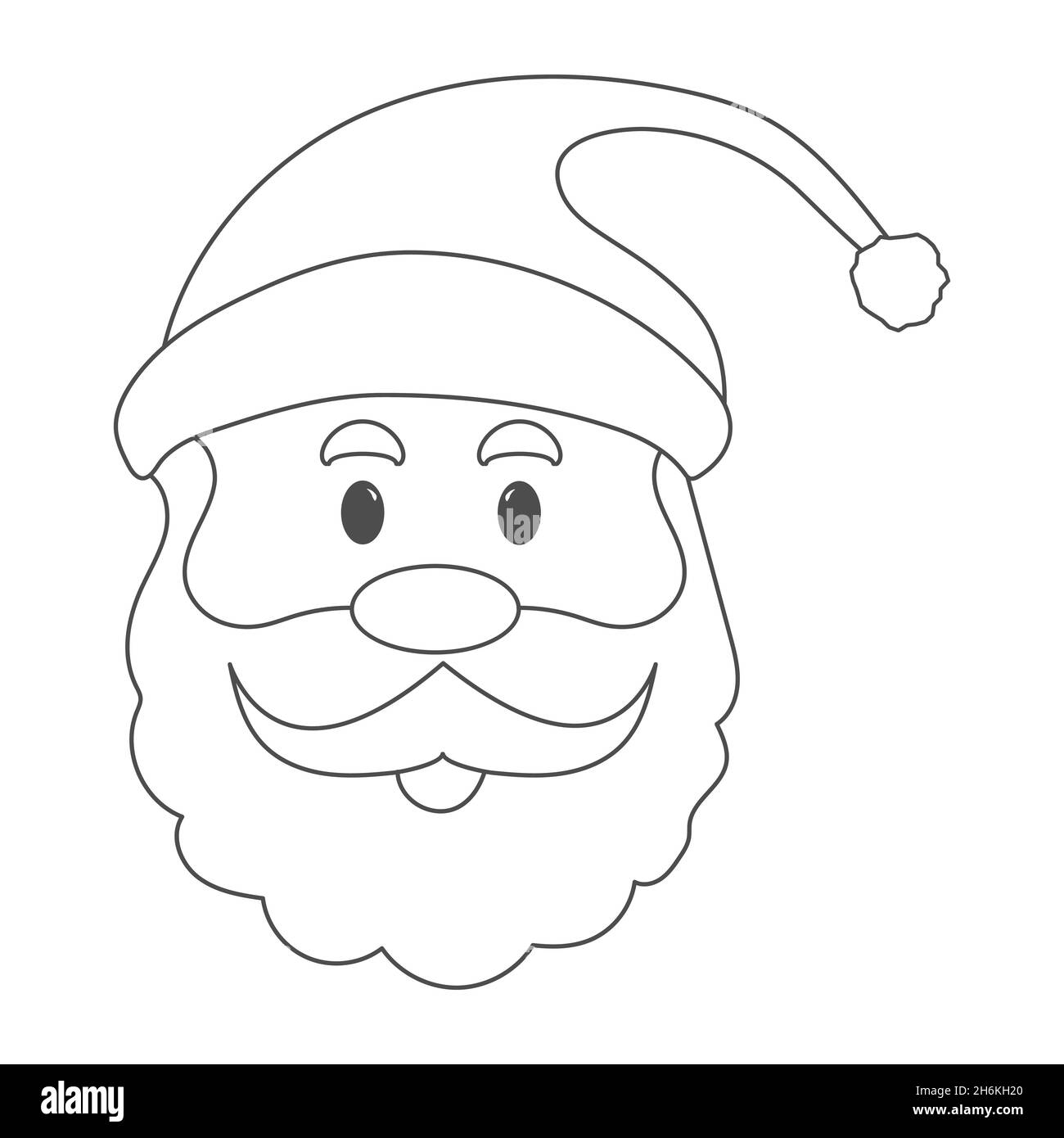 Santa Claus. Un contorno vacío para saludos de Navidad y Año Nuevo, libros  para colorear, impresión y sello, molde de silicona, aplique y diseño  creativo. F Imagen Vector de stock - Alamy