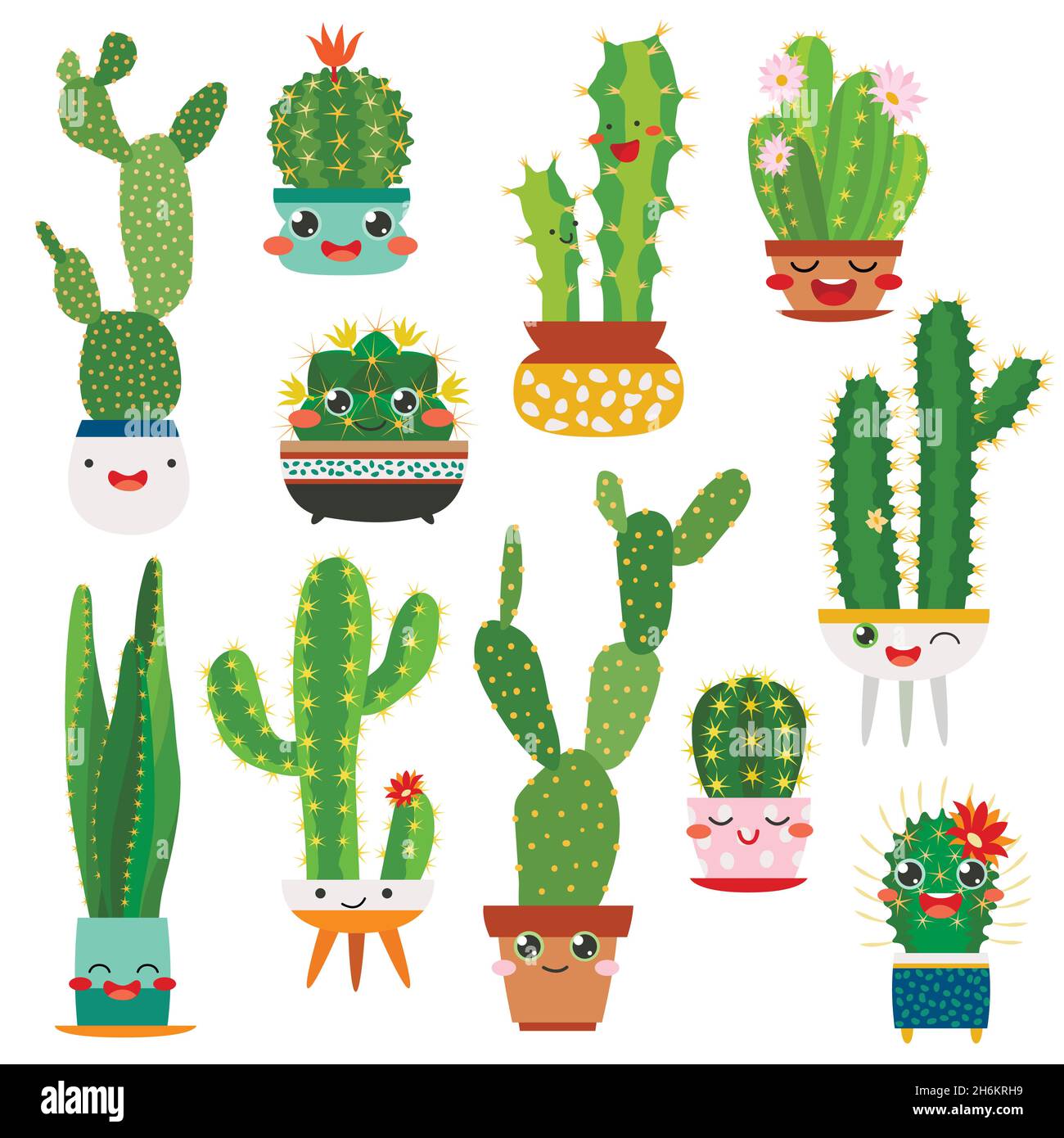 Cactus feliz Imágenes vectoriales de stock - Alamy