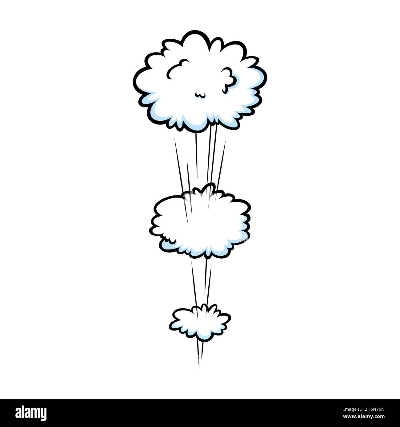 Efecto de velocidad cómica con nubes. Nubes cómicas con líneas de  movimiento. Ilustración vectorial aislada en fondo blanco Imagen Vector de  stock - Alamy