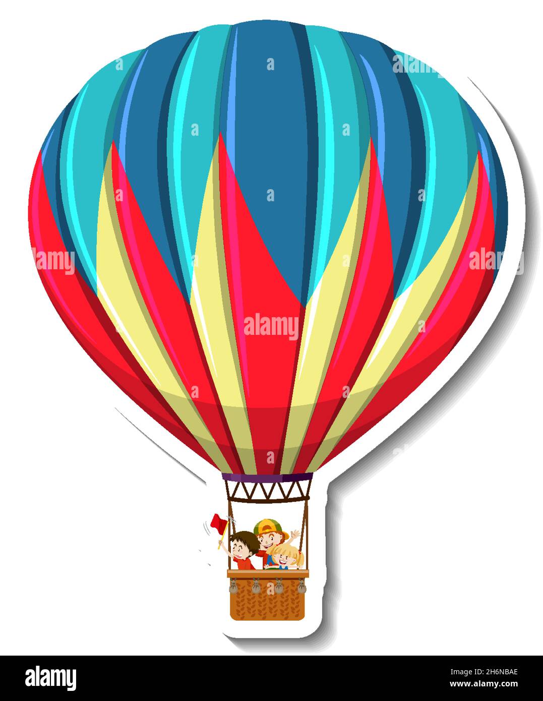 Ilustración de la etiqueta de caricatura del globo aerostático Imagen  Vector de stock - Alamy