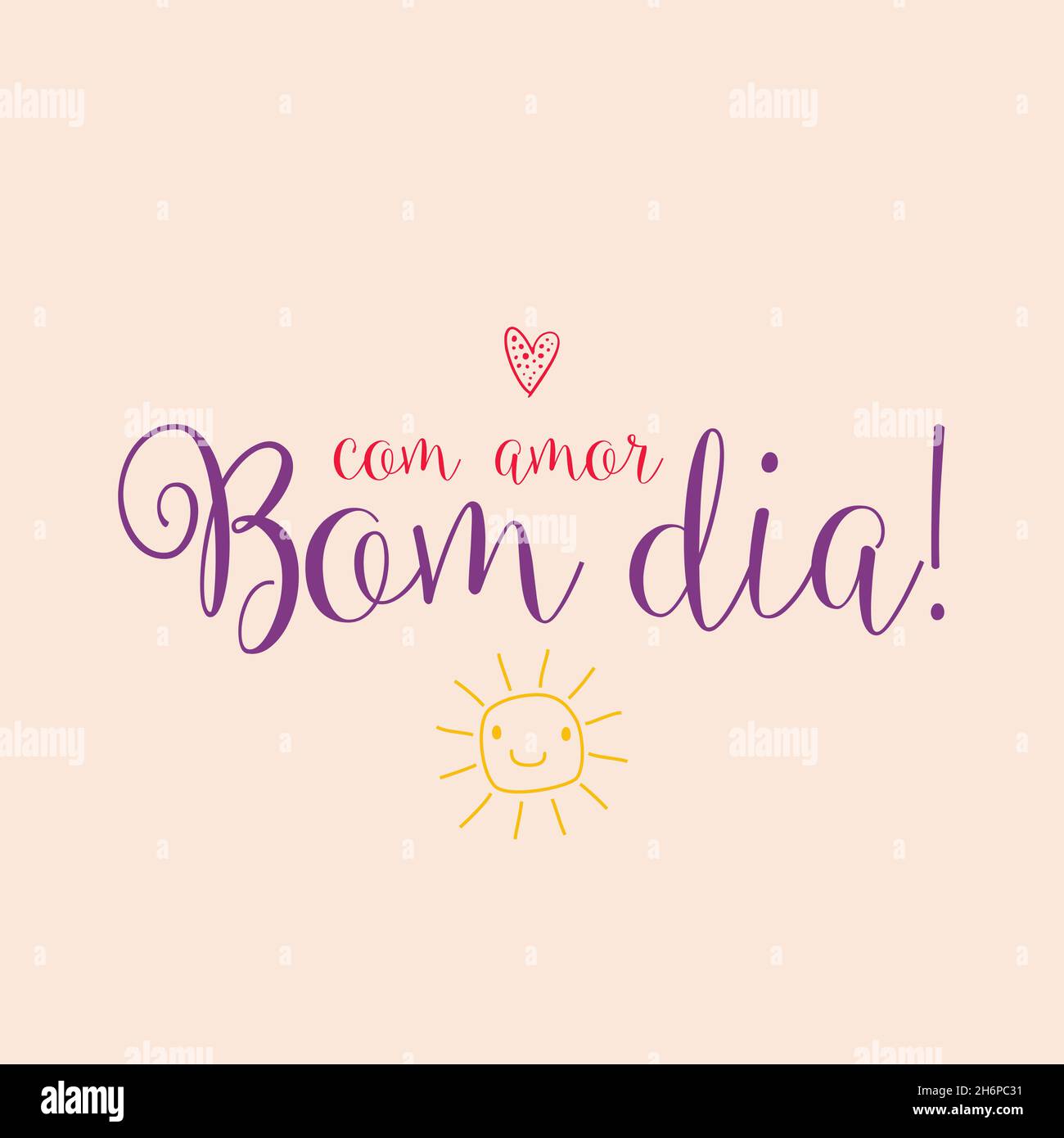 Buenos días en portugués brasileño. Traducción - Lovely Buenos días Imagen  Vector de stock - Alamy