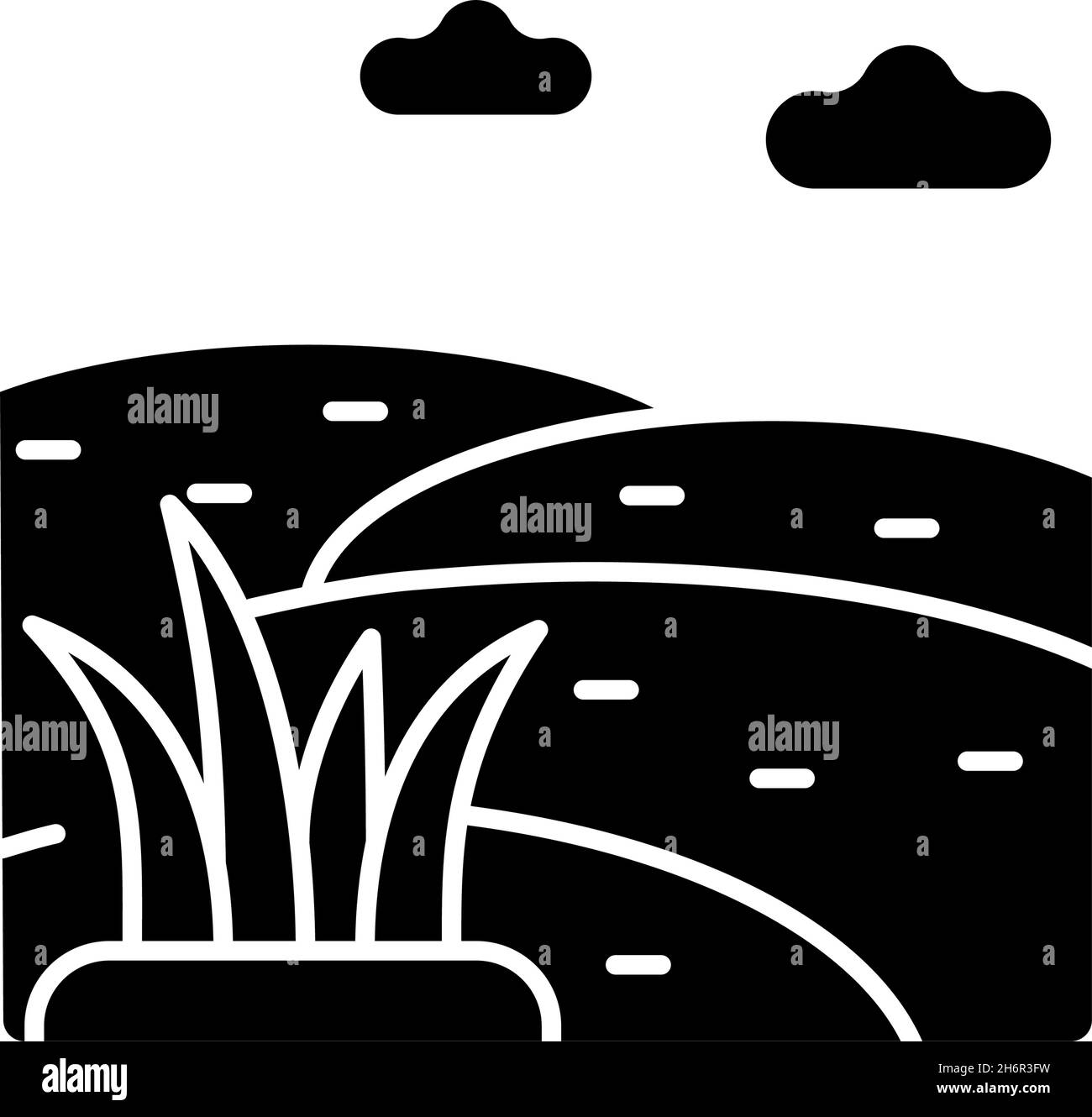 Icono de glifo negro de hierba Ilustración del Vector