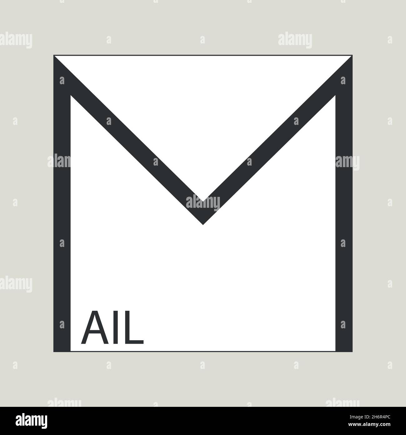 Inconsciente edificio Contagioso Texto de correo en forma de sobre blanco, símbolo para enviar comunicación,  ilustración vectorial minimalista plana Imagen Vector de stock - Alamy