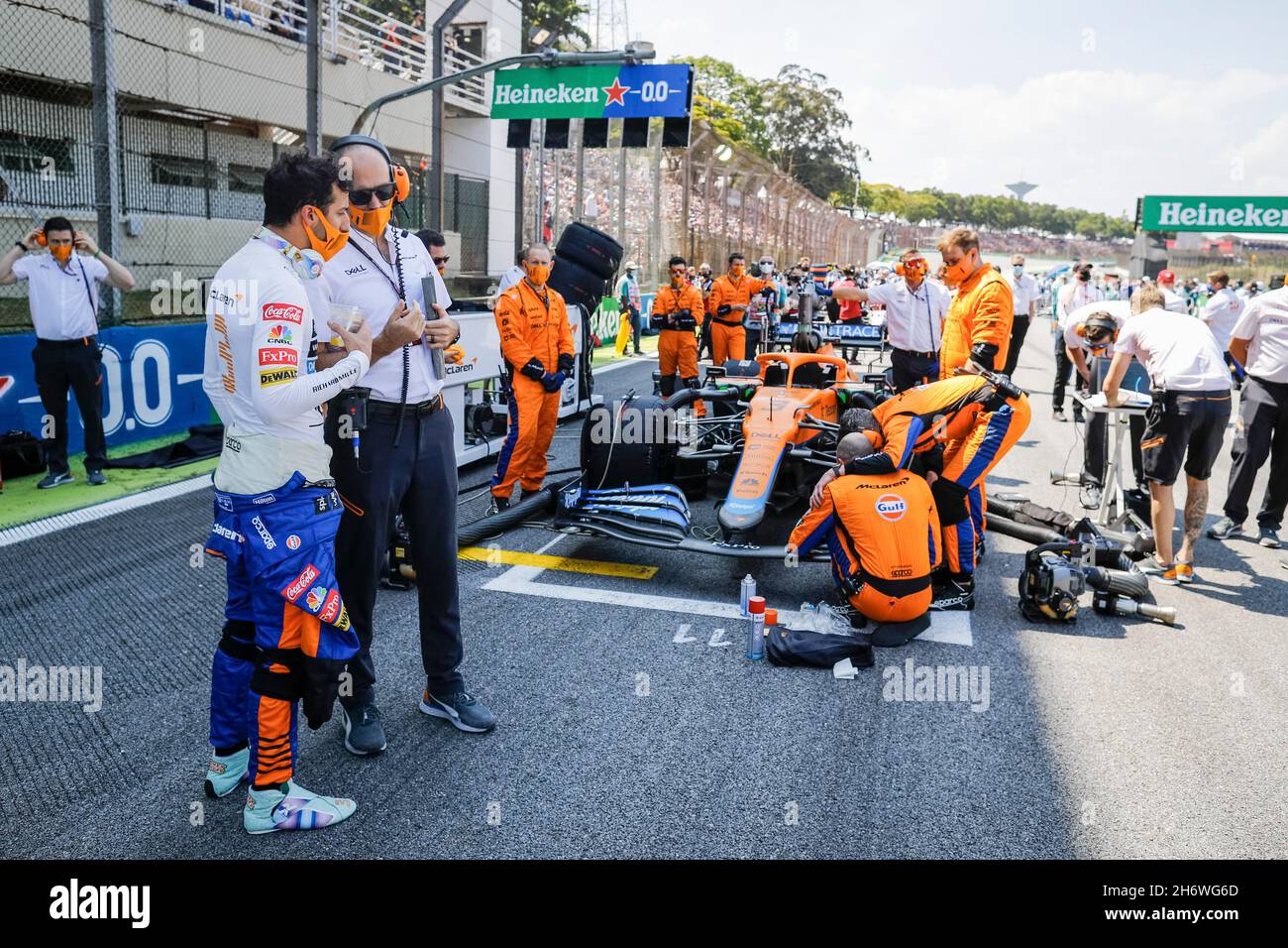 Sao Paulo, Brasil. 14th Nov, 2021. # 3 Daniel Ricciardo (AUS, McLaren F1 Team), F1 Gran Premio de Brasil en Autodromo José Carlos Pace el 14 de noviembre de 2021 en Sao Paulo, Brasil. (Foto de HOCH ZWEI) Crédito: dpa/Alamy Live News Foto de stock