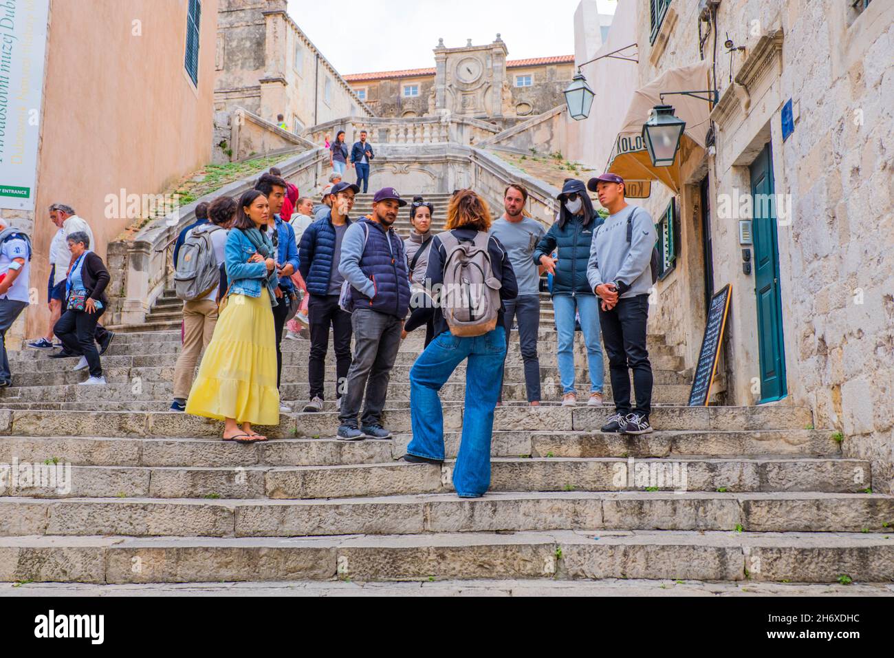 Jesuit Stairs, Grad, casco antiguo, Dubrovnik, Croacia Foto de stock