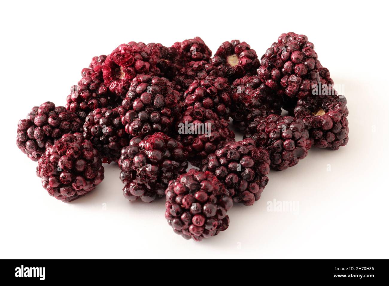 congele la fruta entera de blackberry seca Foto de stock