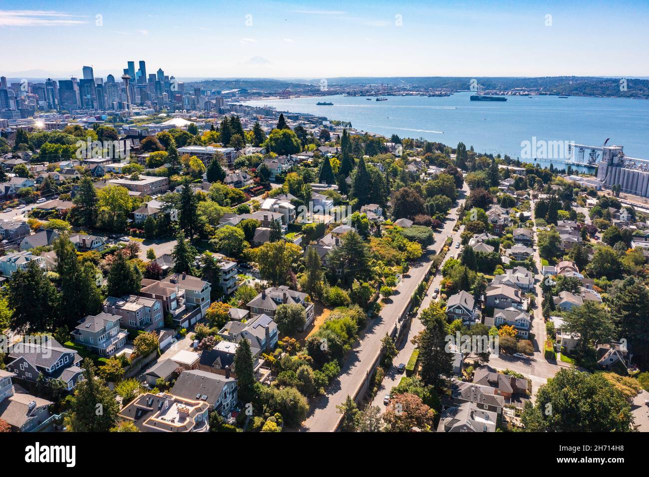 Barrio Queen Anne en Seattle, Washington, Estados Unidos Foto de stock