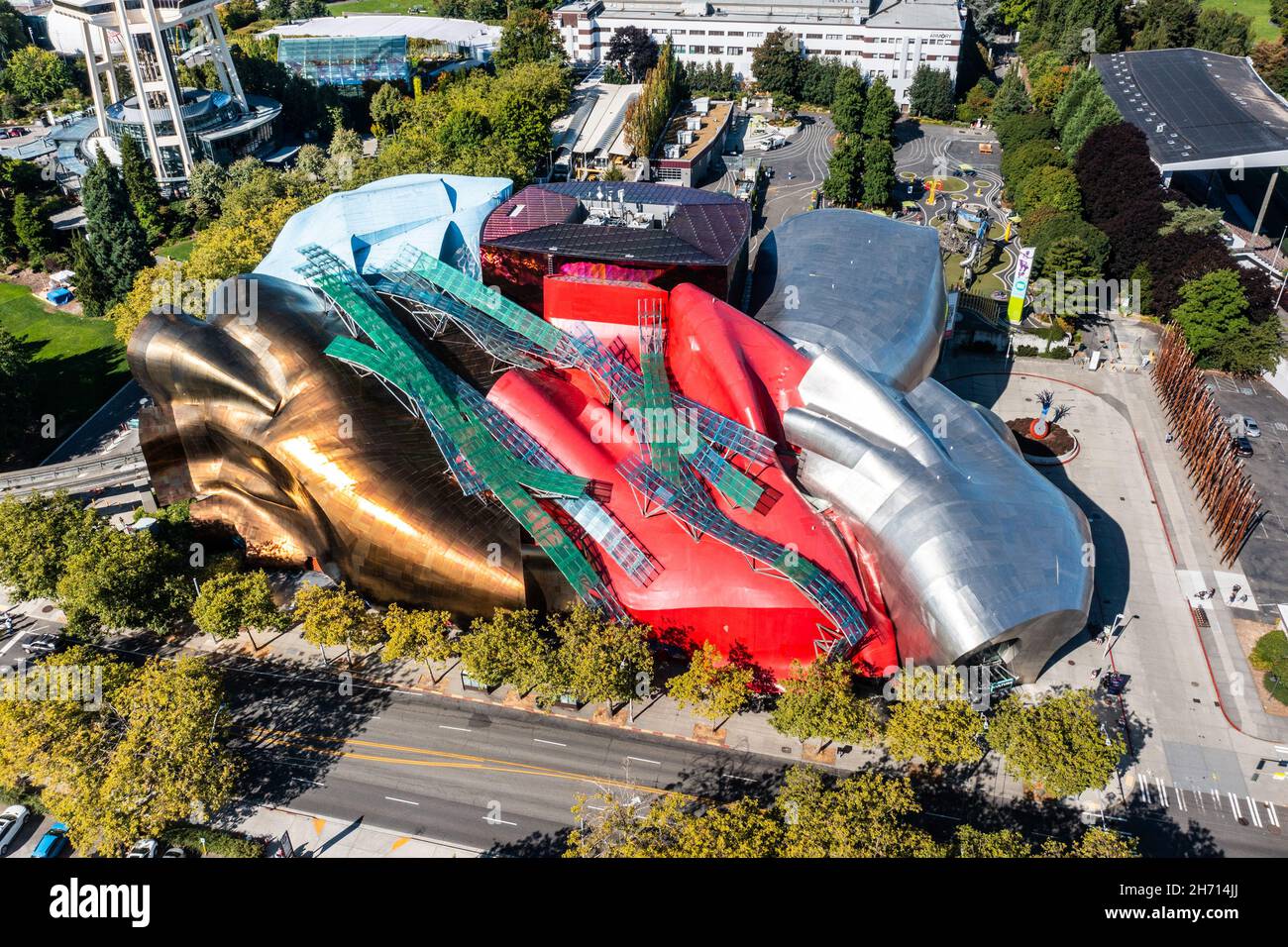 Museo de la Cultura Pop o MoPOP, Frank Gehry, Seattle, Washington, Estados Unidos Foto de stock