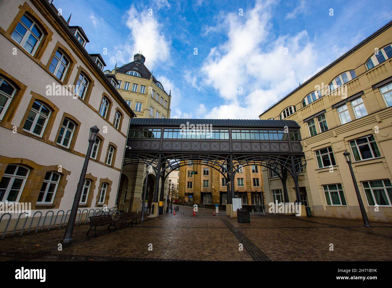 Palacio de Justicia, Plateau du Saint Esprit, la ciudad de Luxemburgo, Gran Ducado de Luxemburgo Foto de stock
