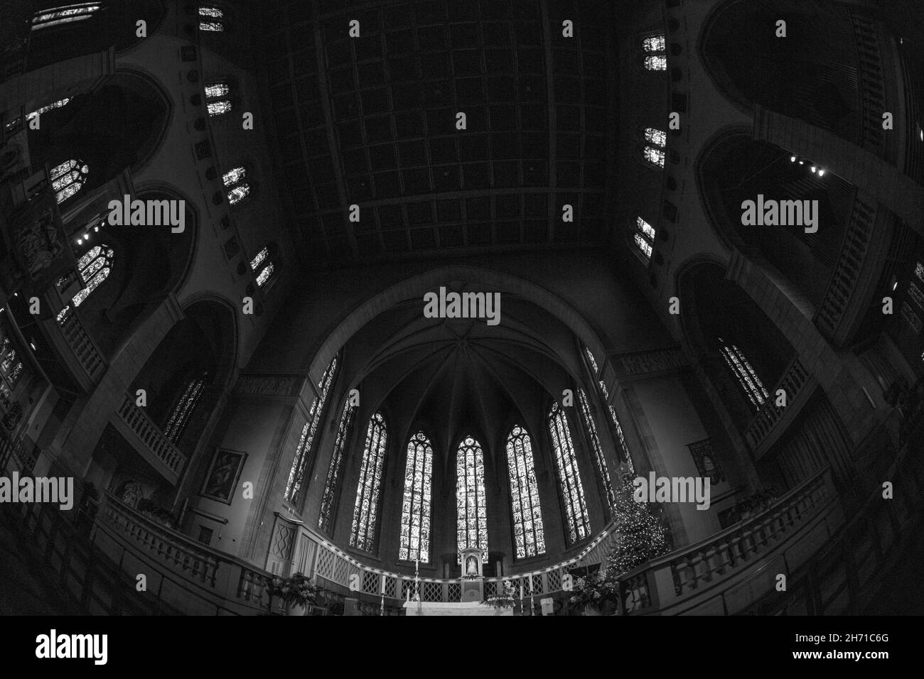 Vista interior de la Catedral de Notre Dame. Ciudad de Luxemburgo, Luxemburgo. Foto de stock