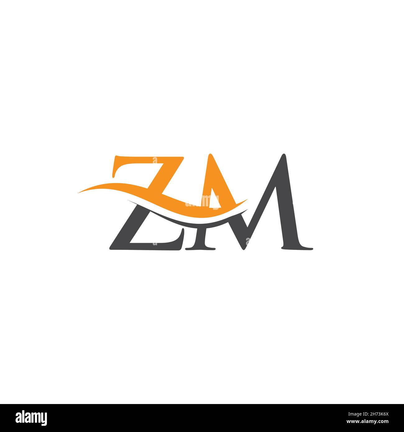 Plantilla vectorial de logotipo con enlace de letras ZM inicial