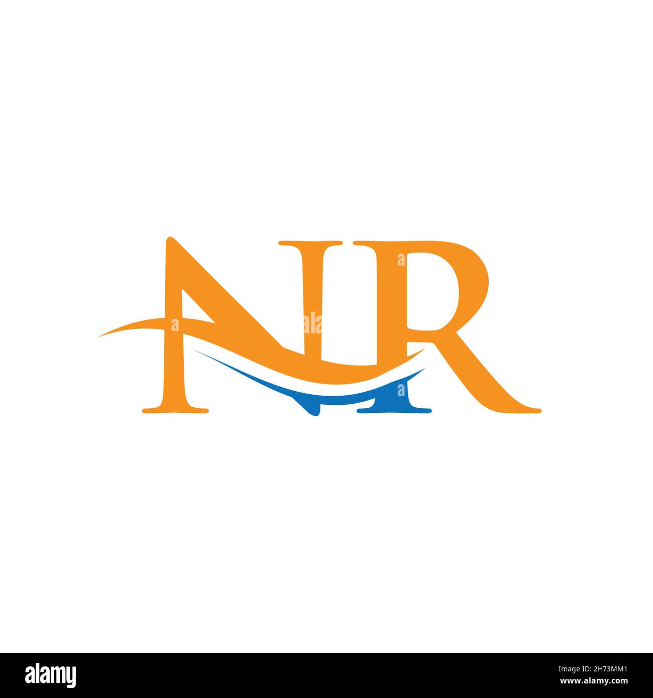 Diseño inicial del logotipo NR de la letra vinculada. Vector moderno con diseño de logotipo NR y moderno diseño Ilustración del Vector