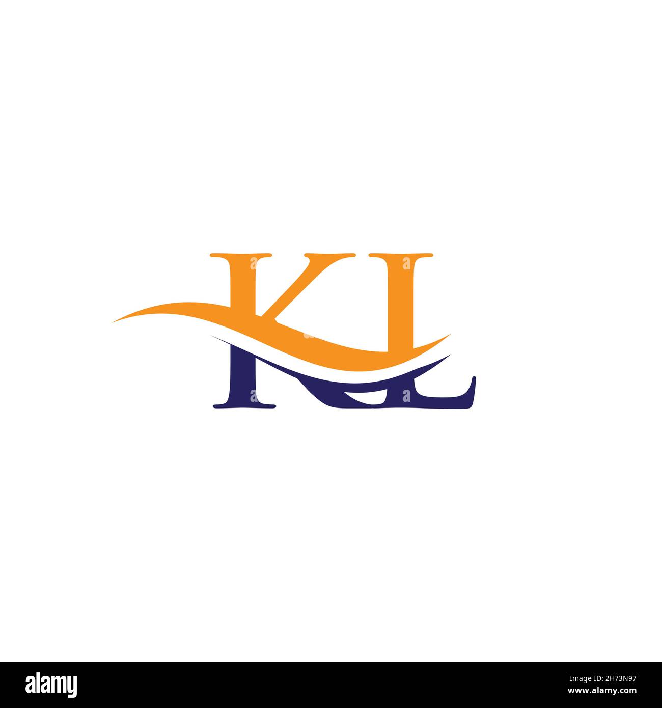 Diseño Inicial Del Logotipo De Kl Con Carta Vinculada Vector Moderno De Diseño Con Logotipo Kl