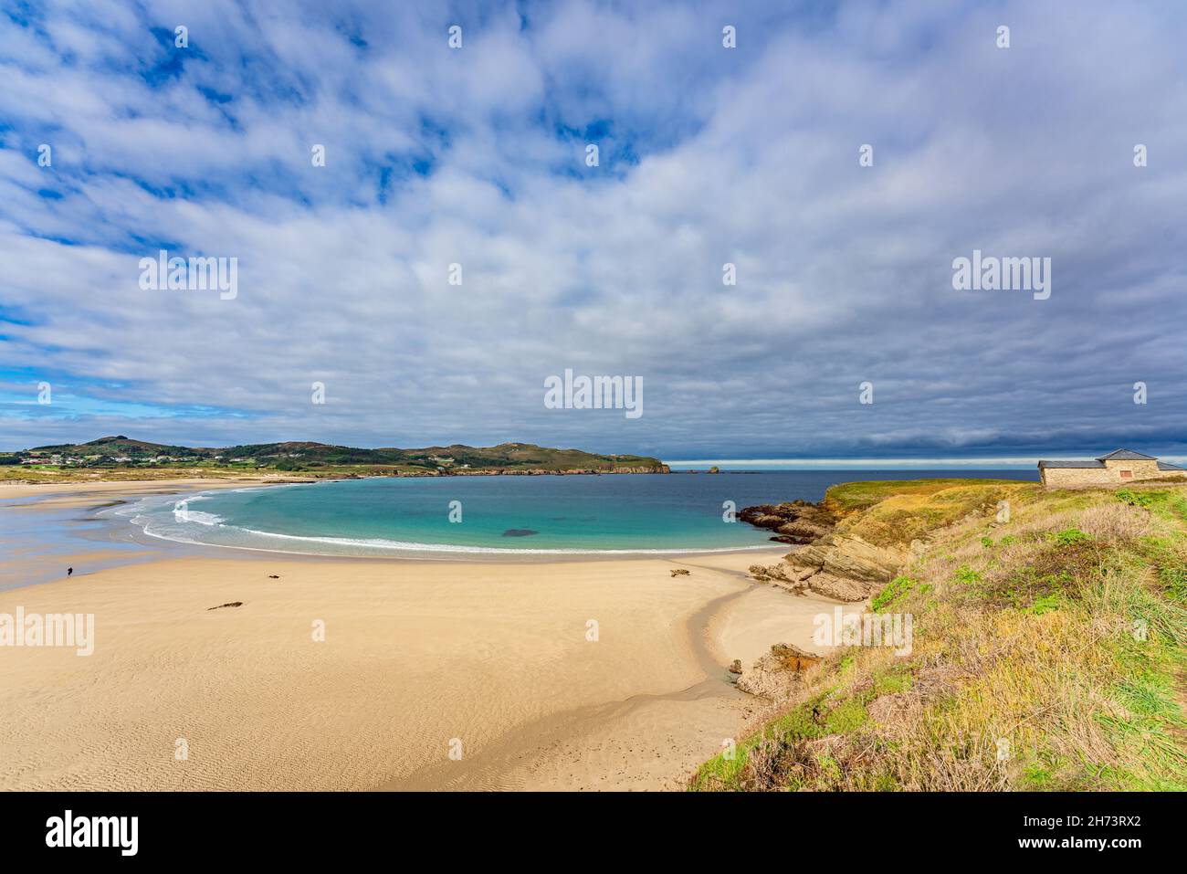 Playa de Santa Comba. Paisaje no desarrollado en Ferrol, Norte de España. Foto de stock
