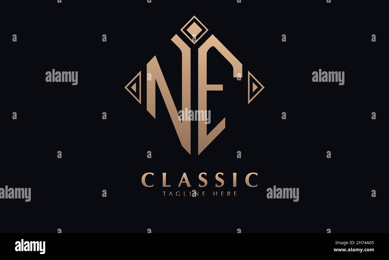 Plantilla de logotipo de vector monograma con ilustración de diamante de la letra NF o FN Ilustración del Vector