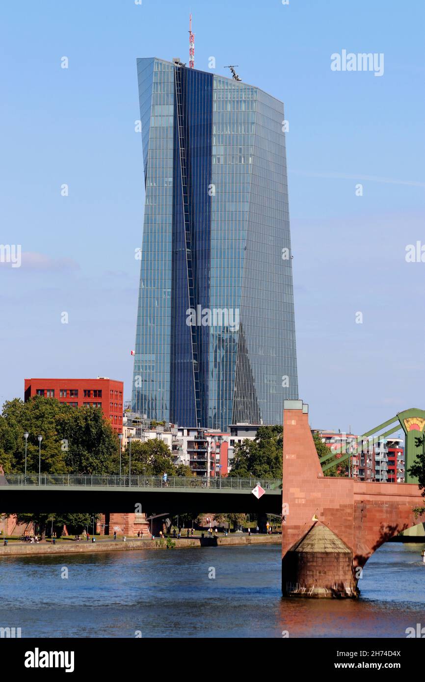 EZB Turm Tower, Frankfurt am Main (nur fuer redaktionelle Verwendung. Keine Werbung. Referenzdatenbank: http://www.360-berlin.de. © Jens Knappe. Bild Foto de stock