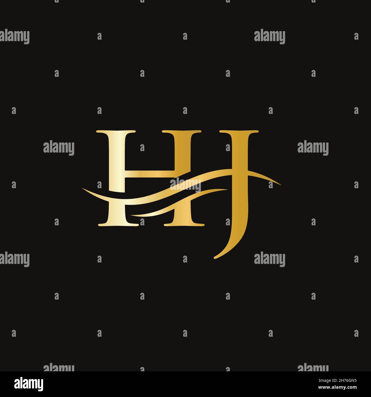 Carta HJ creativa con concepto de lujo. Diseño moderno del logotipo de HJ para la identidad empresarial y empresarial. Ilustración del Vector