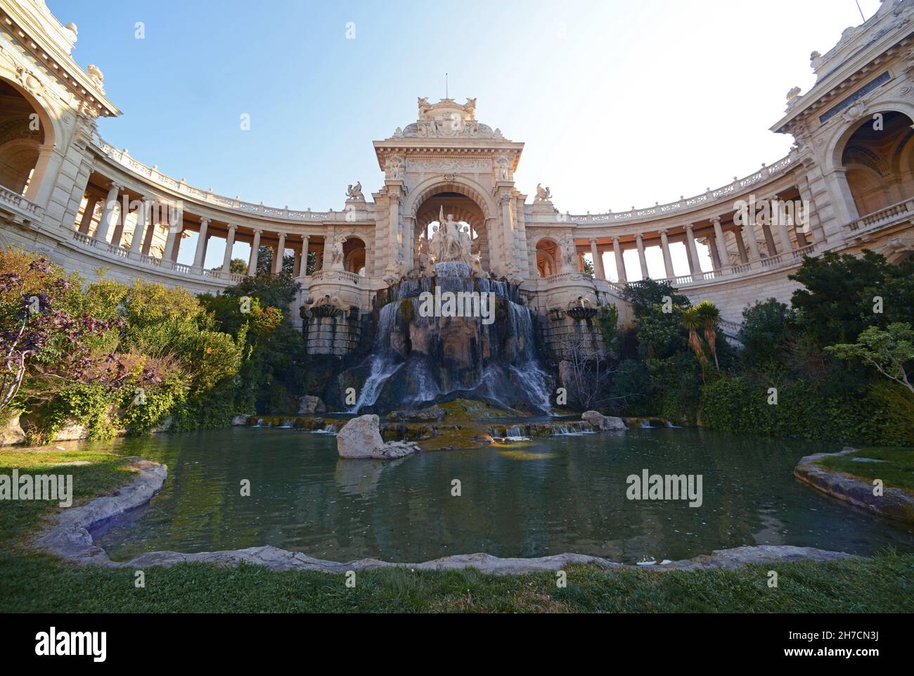 Palacio Longchamp, tanque de agua blanda procedente del río Durance, Francia, Bocas del Ródano, Marsella Foto de stock