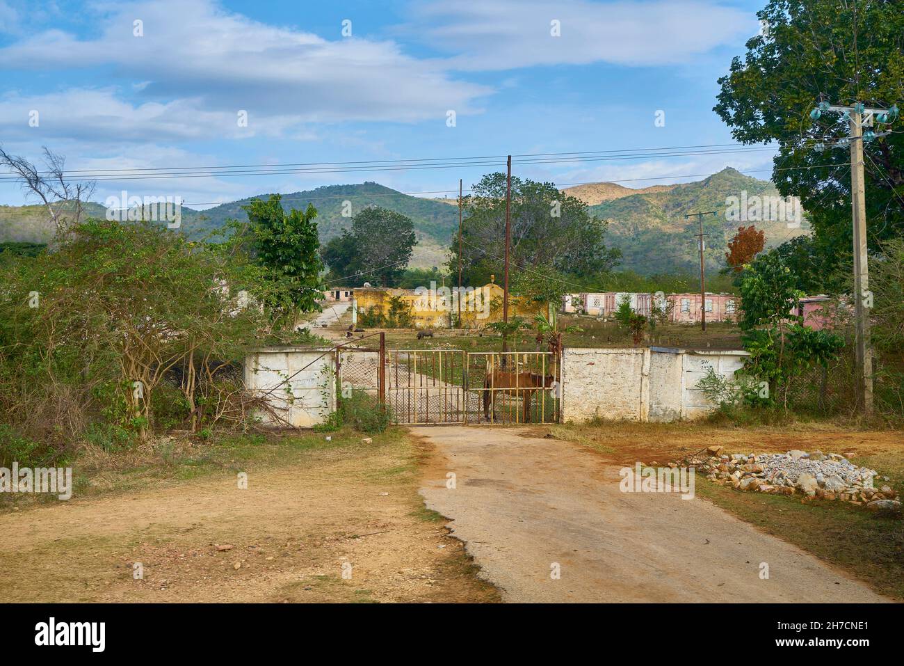Antigua hacienda próspera y ahora abandonada, Cuba, Spiriti Sanctus, Valle de los Ingenios Foto de stock