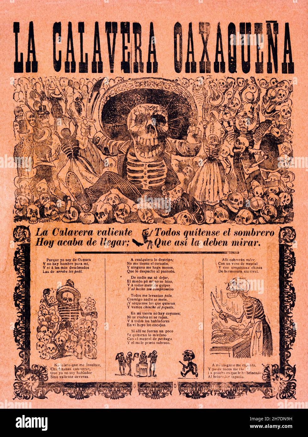 La Calavera Oaxaqueña Oaxaqueña, cartel de José Guadalupe Posada, 1903 Foto de stock