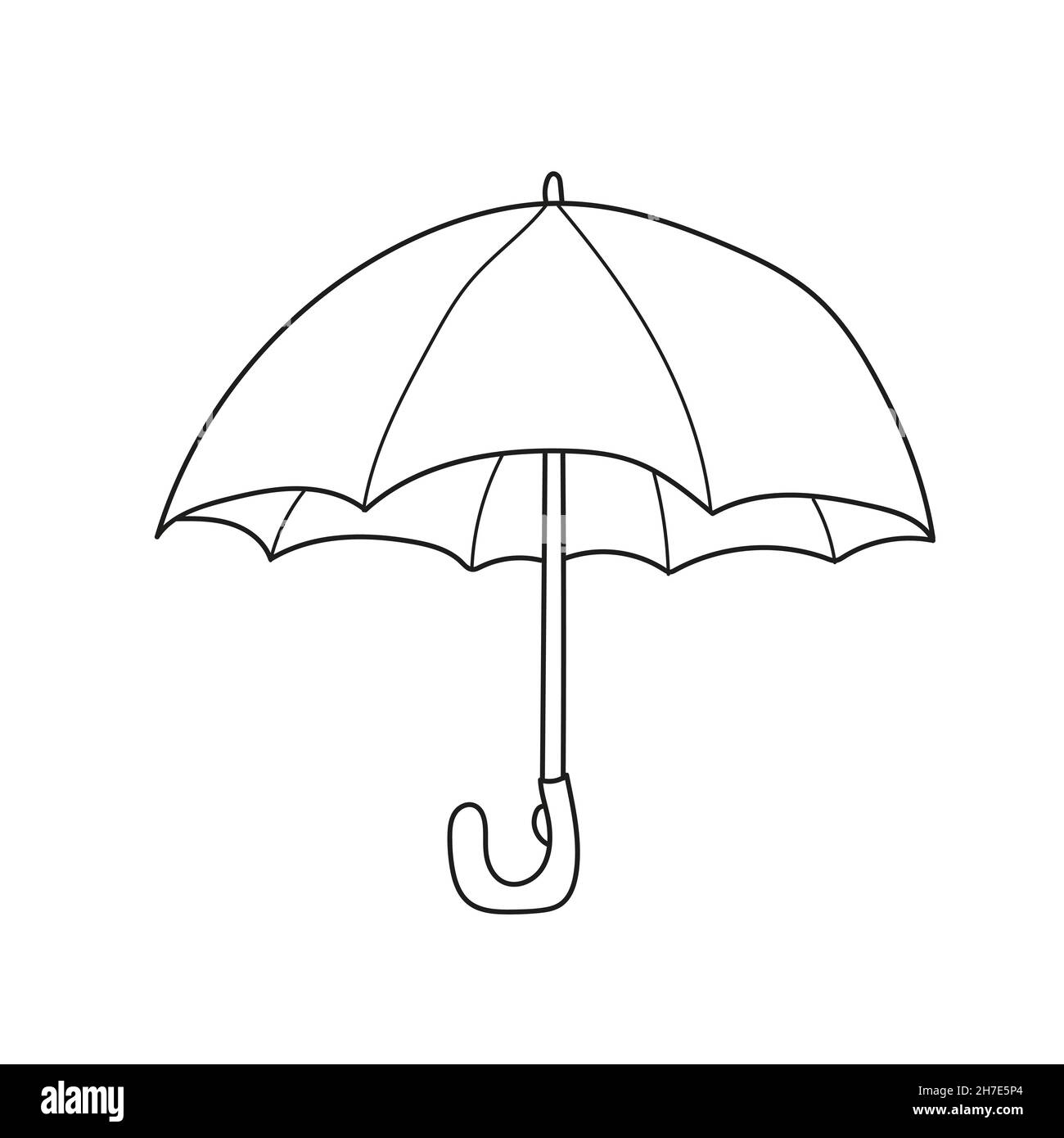 Página para colorear sencilla. Ilustración de sombrilla negra y blanca  aislada para colorear el libro Imagen Vector de stock - Alamy