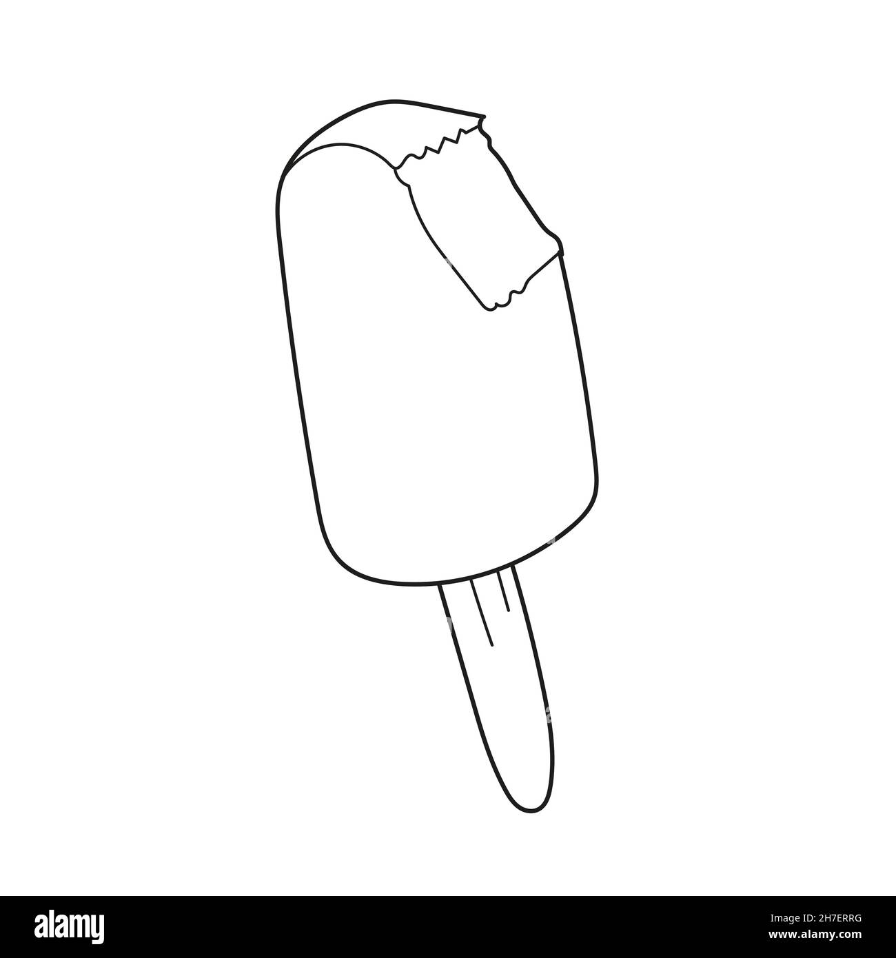 Página para colorear sencilla. Helado de barra de paletas con línea de mordida arte contorno ilustración de dibujos animados. Hoja de trabajo para actividades de libros para colorear para niños Imagen Vector Página para colorear sencilla. Helado de barra de paletas con línea de mordida arte contorno ilustración de dibujos animados. Hoja de trabajo para actividades de libros para colorear para niños Imagen Vector