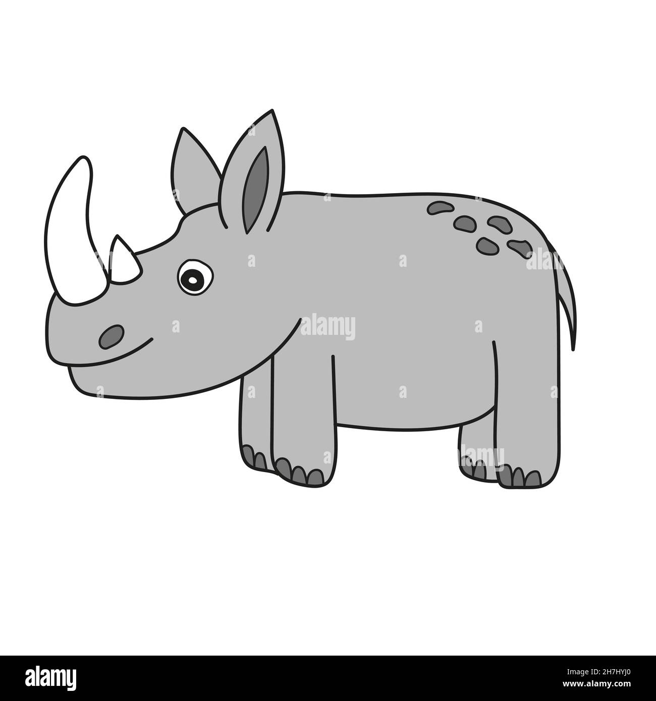 Icono sencillo de dibujos animados. Rinocerontes en un estilo de dibujos  animados sobre fondo blanco. Icono de ilustración de vectores de fauna y  flora animales africanos Imagen Vector de stock - Alamy
