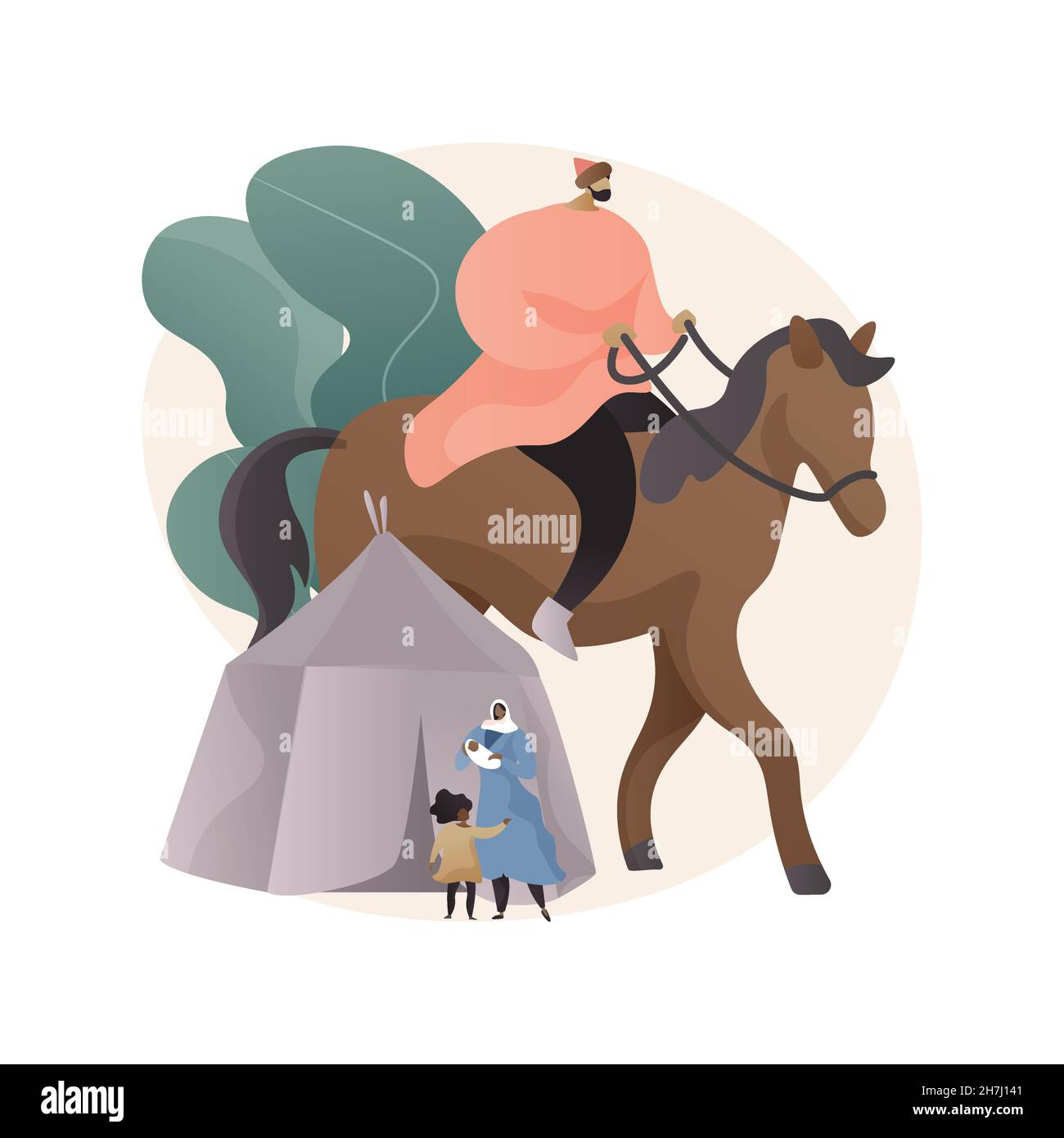 Nomadismo concepto abstracto ilustración vectorial Imagen Vector de