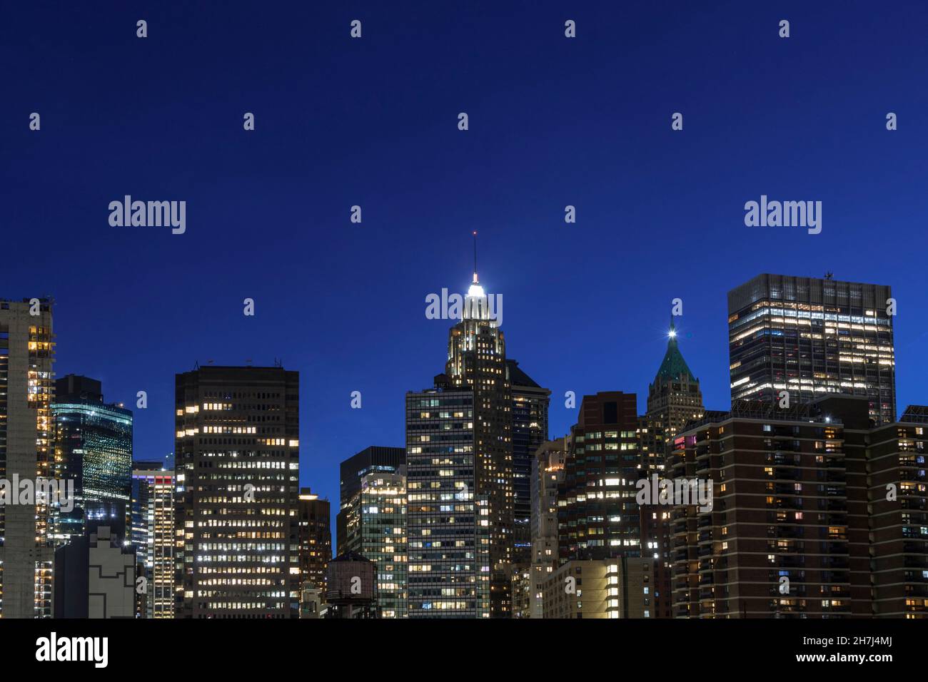 La Ciudad de Nueva York en la noche Foto de stock