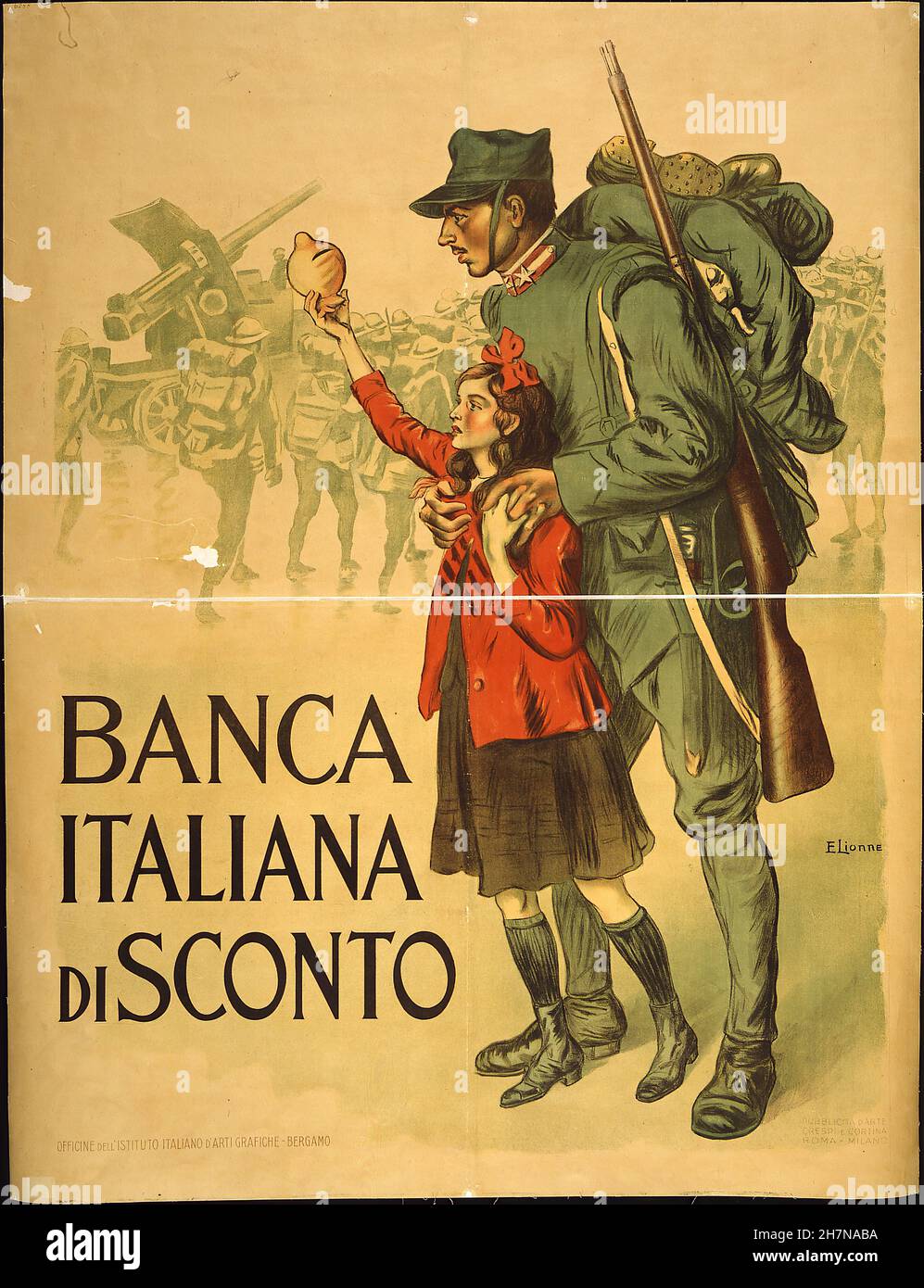 Wa71 Vintage Primera Guerra Mundial Italiano Italia Guerra de los préstamos de la recaudación de fondos Cartel Ww1 A1 A2 A3 