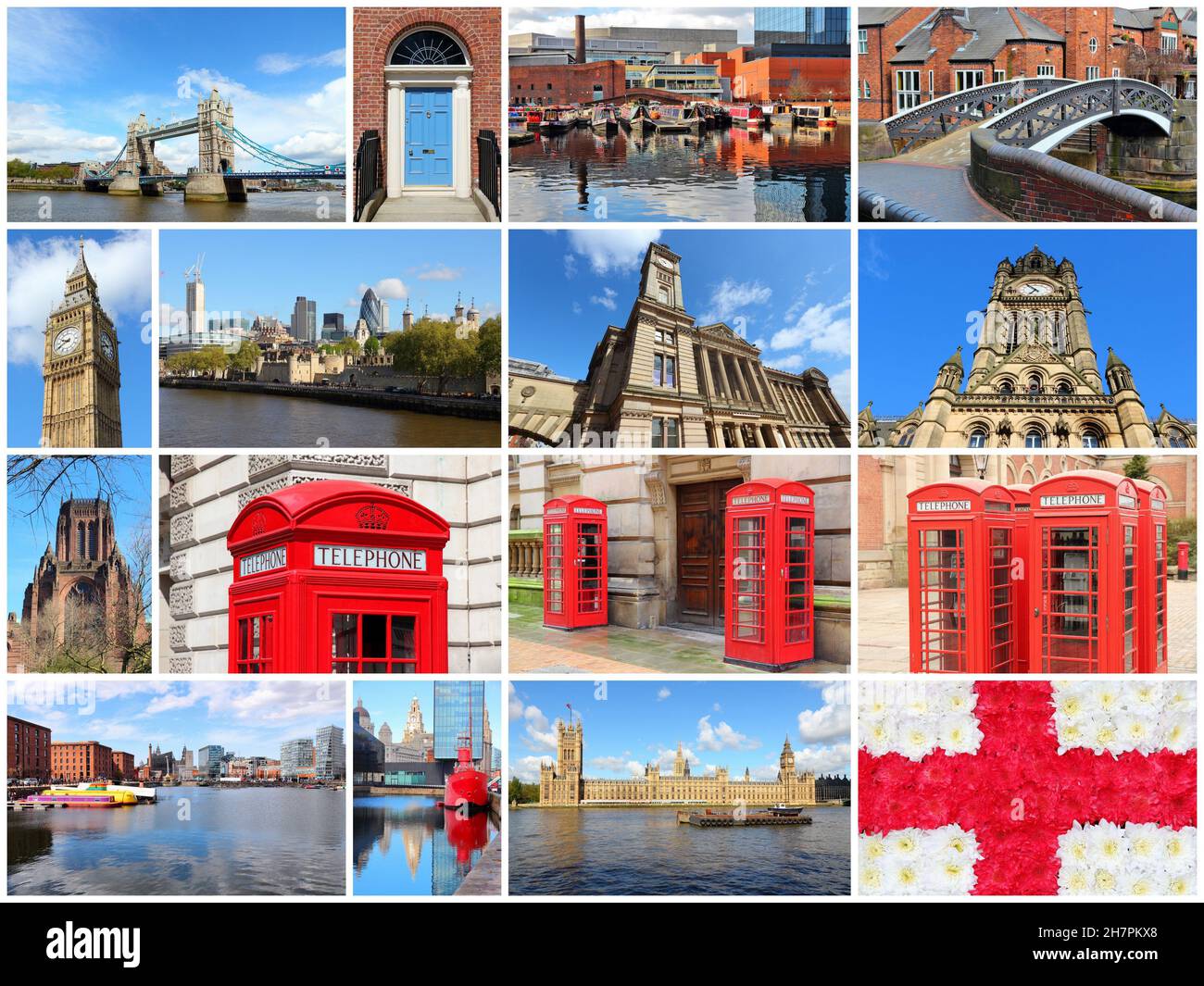 Inglaterra, Reino Unido coloca foto collage. El collage incluye