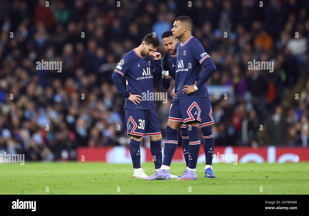 Fútbol - Liga de Campeones - Grupo A - Manchester City v Paris St Germain -  Etihad Stadium, Manchester, Gran Bretaña - 24 de noviembre de 2021 París  Lionel Messi de St