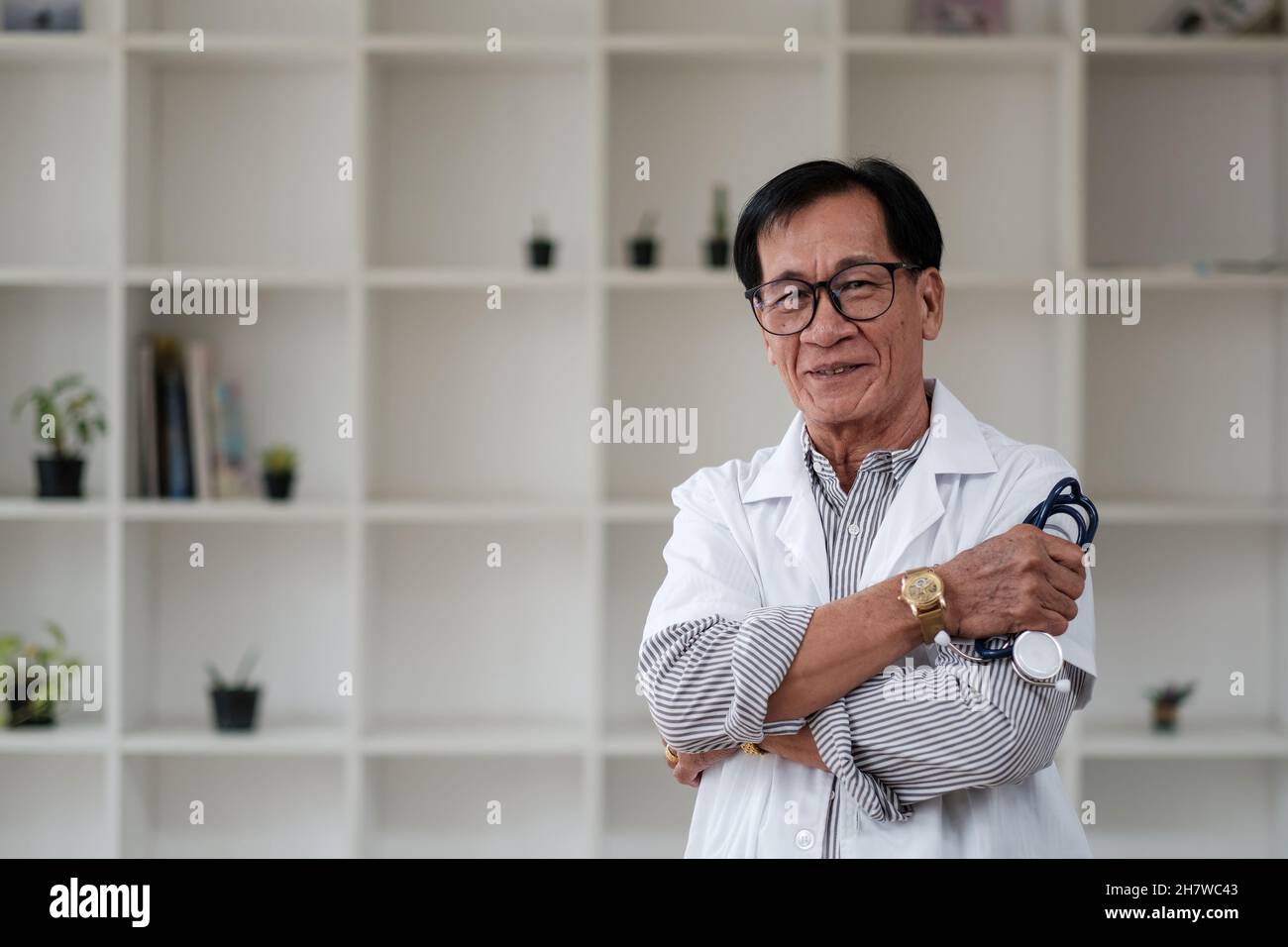 Retrato asian masculino Senior doctor hospital médico clínica médica atención de la salud. Foto de stock