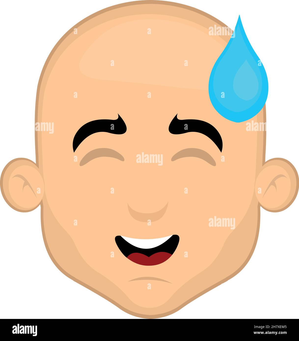 Vector emoticono ilustración de la cara de un hombre de dibujos animados  con una expresión de vergüenza y una gota de transpiración en su cabeza  Imagen Vector de stock - Alamy