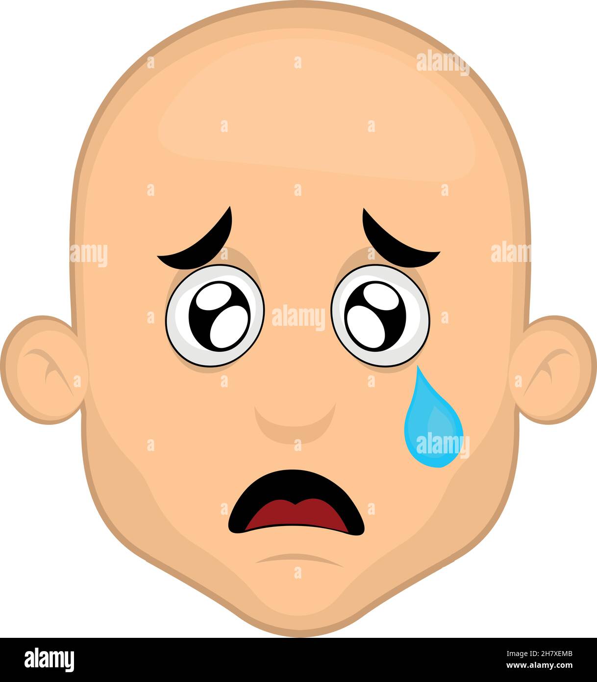 Ilustración vectorial de la cara de un hombre calvo de dibujos animados llorando con una lágrima cayendo de uno de sus ojos Imagen Vector de stock - Alamy Ilustración vectorial de la cara de un hombre calvo de dibujos animados llorando con una lágrima cayendo de uno de sus ojos Imagen Vector de stock - Alamy
