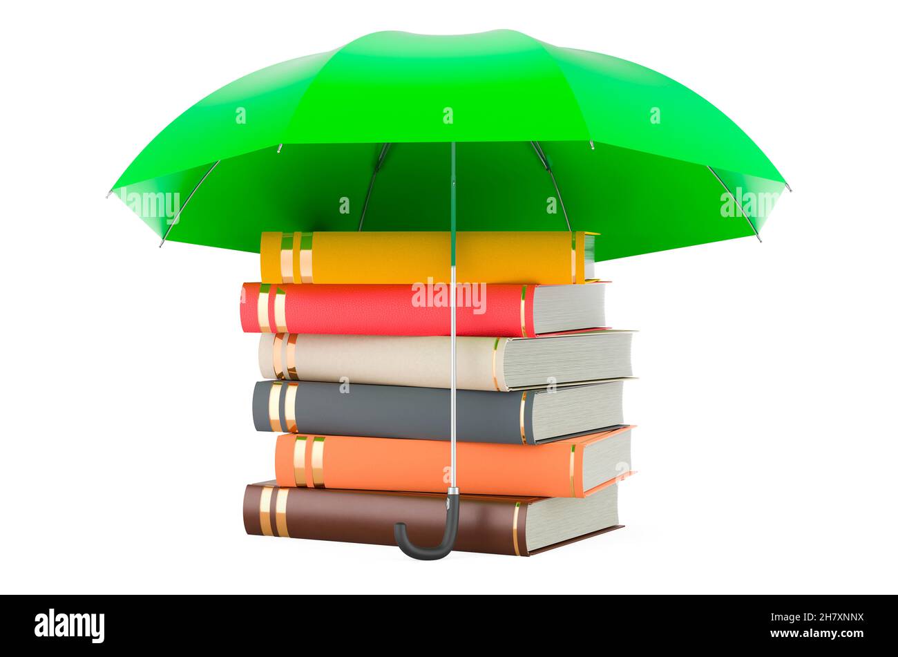Pakistán dar a entender no relacionado Libros bajo paraguas, 3D renderizado aislado sobre fondo blanco Fotografía  de stock - Alamy