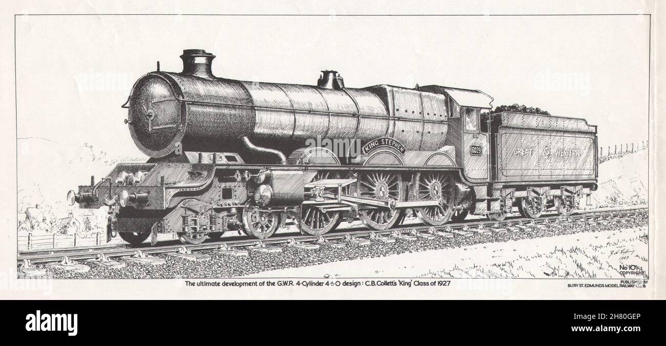 Diseño de Great Western Railway 4-Cylinder 4-6-0. CB Collett King Clase 1927 c1950 Foto de stock