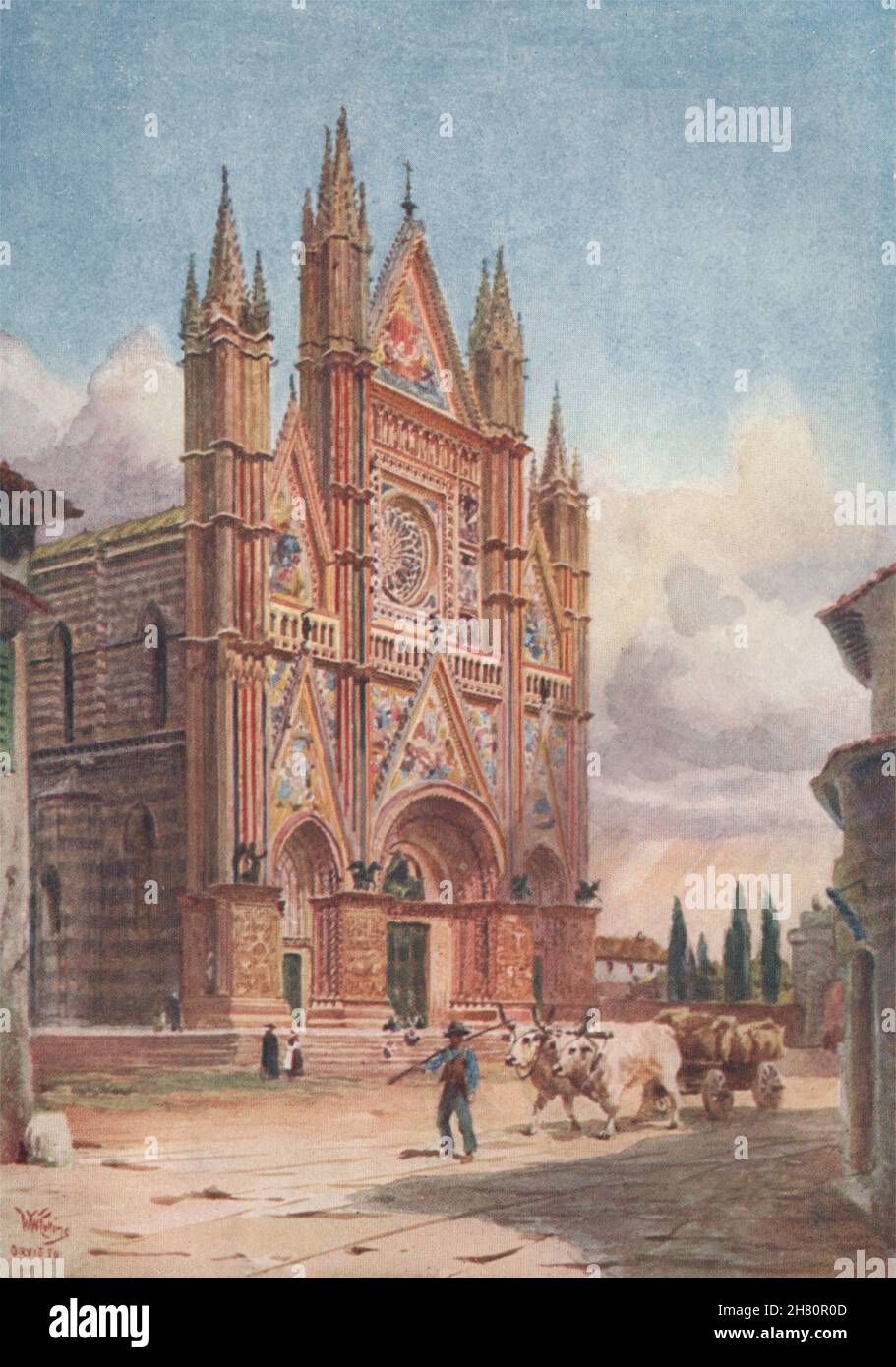 'La fachada de la Catedral, Orvieto' de William Wiehe Collins. Italia 1911 Foto de stock