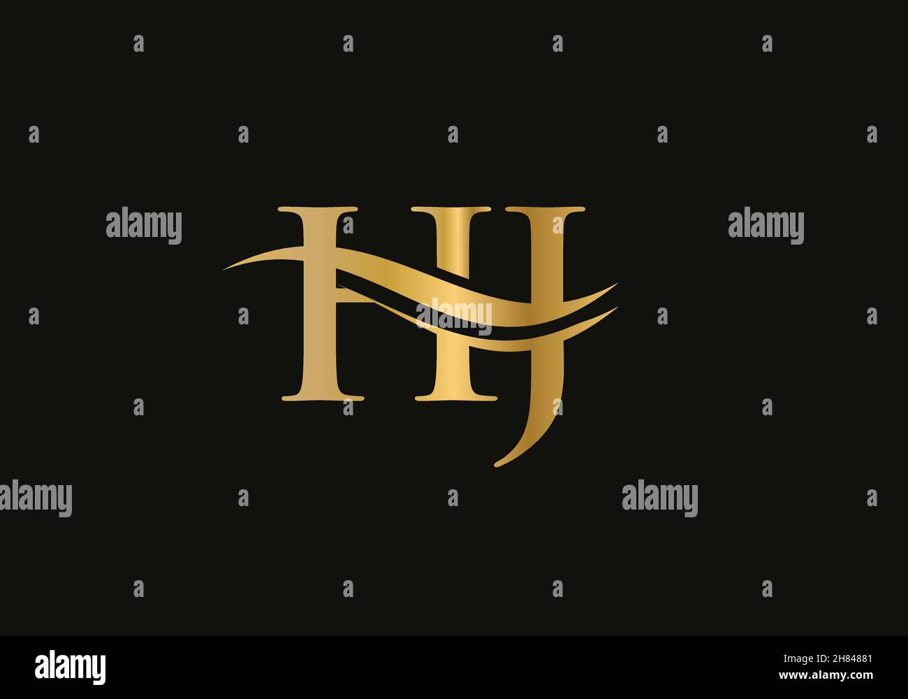 Carta HJ Logo Design para la identidad empresarial y empresarial. Carta HJ creativa con concepto de lujo Ilustración del Vector