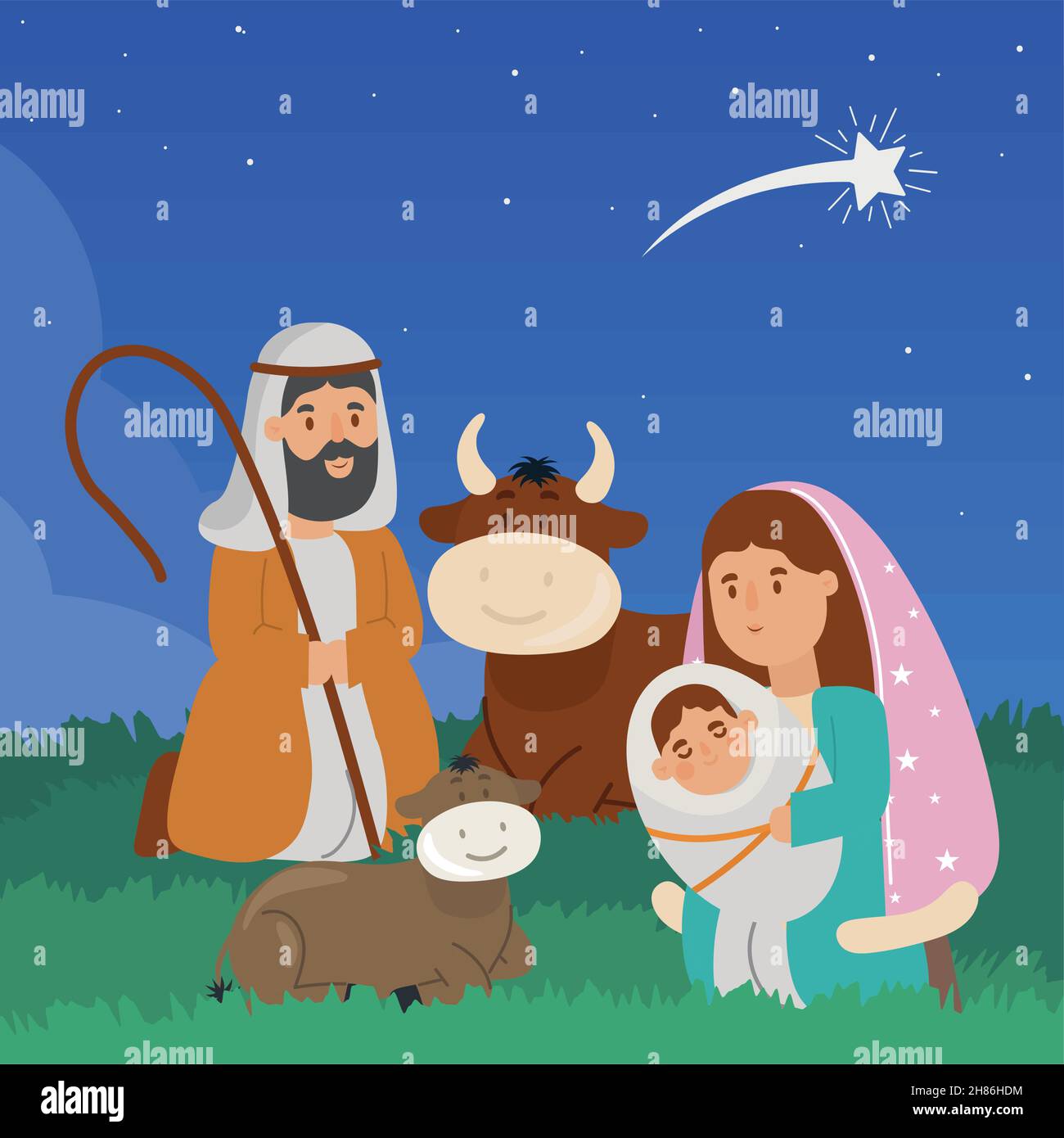 El buey y el burro Imágenes vectoriales de stock Alamy