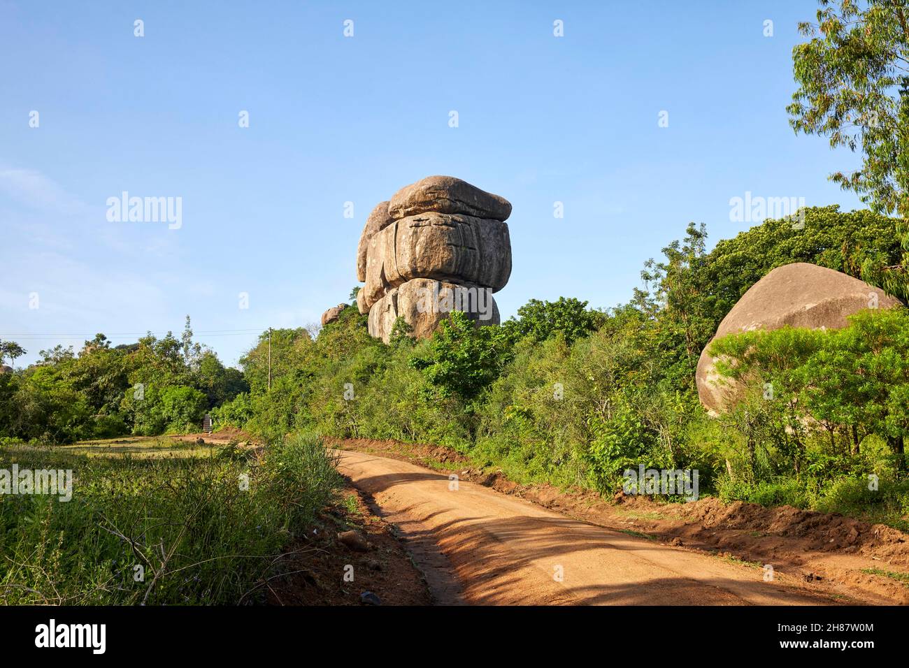 Kit Mikayi Kitmikayi Kitmikaye formación de roca en Kenia, África Foto de stock