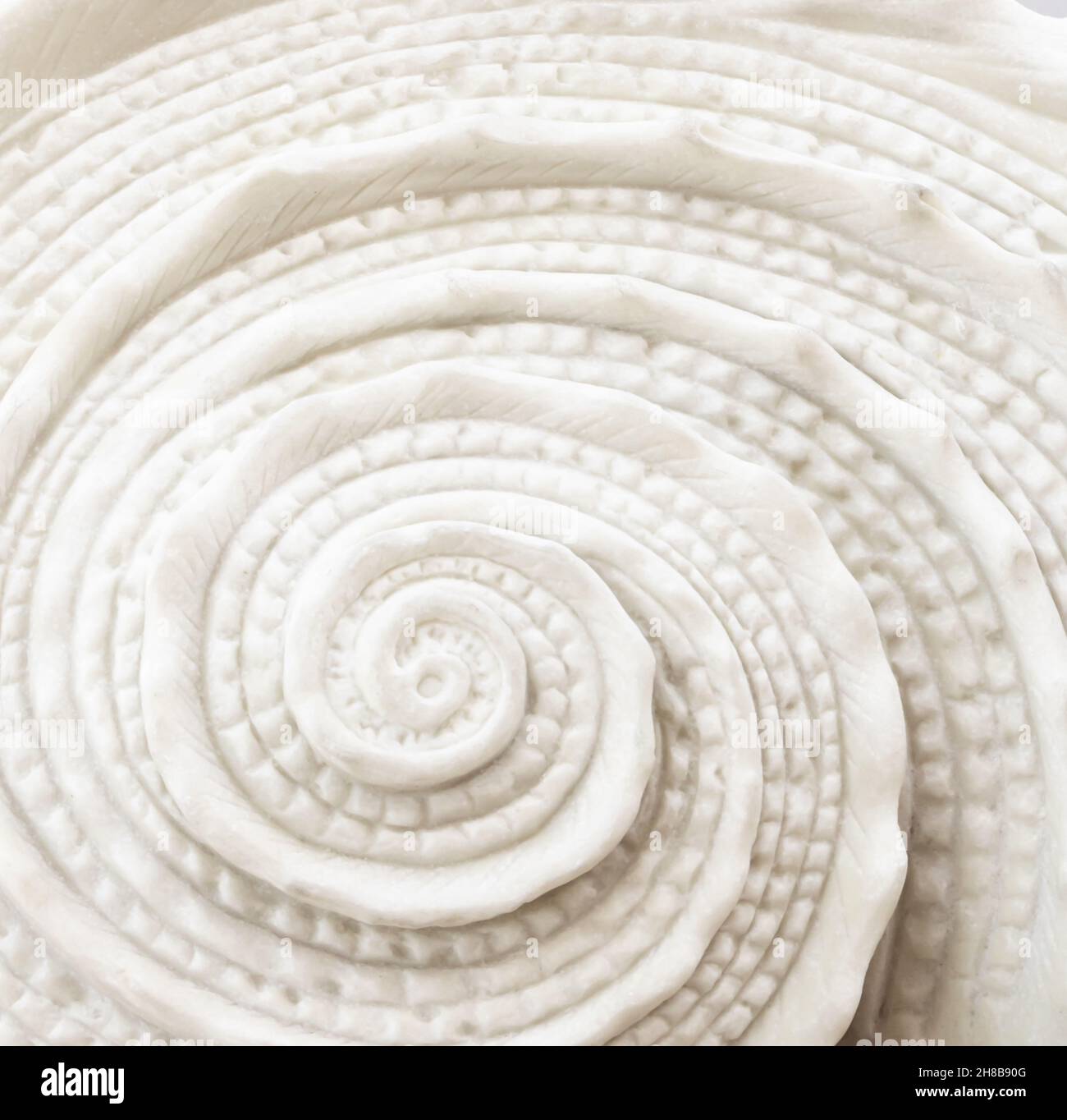 Detalle de concha de mármol blanco Foto de stock