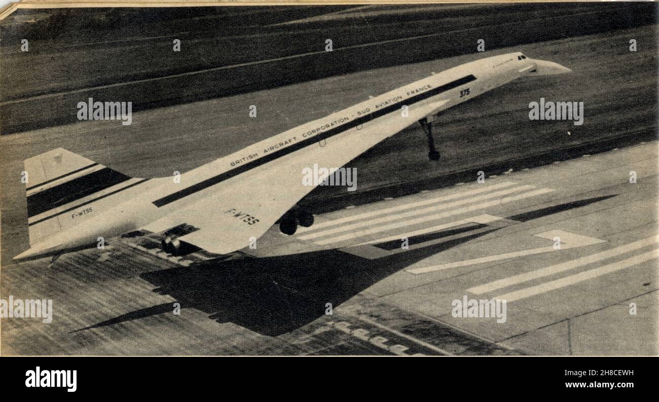 Le Concorde franco-britannique,136 passagers,2320 km à l'heure. Foto de stock