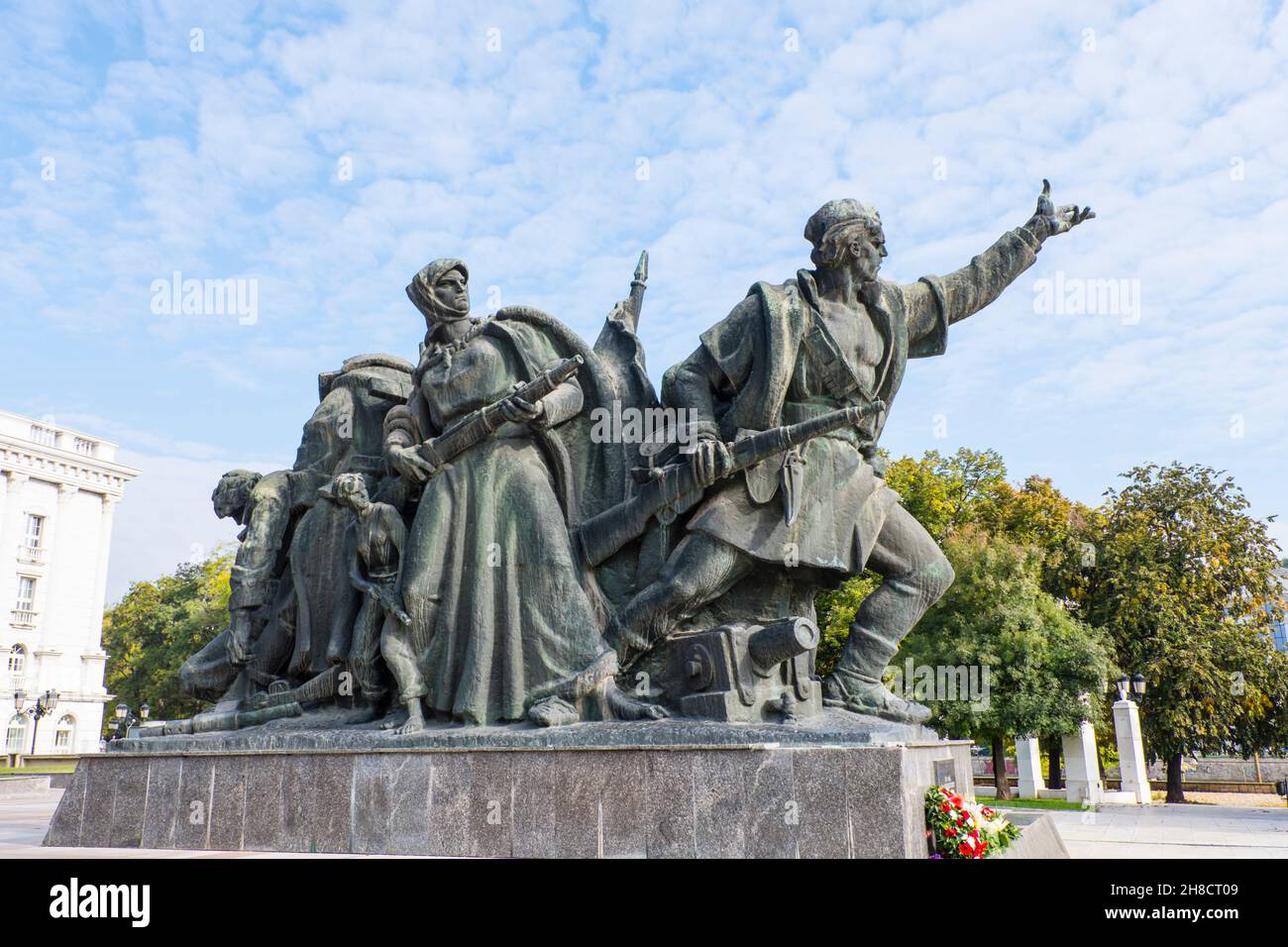 Monumento a los Libertadores Macedonios, Skopje, Macedonia del Norte Foto de stock
