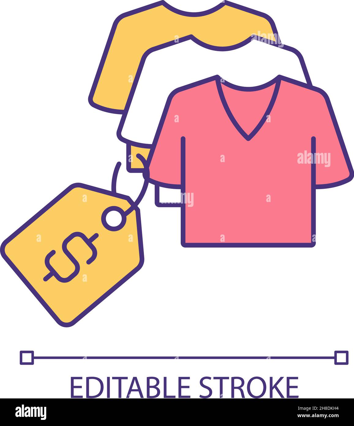 Icono de venta de ropa en color RGB Imagen Vector de stock - Alamy