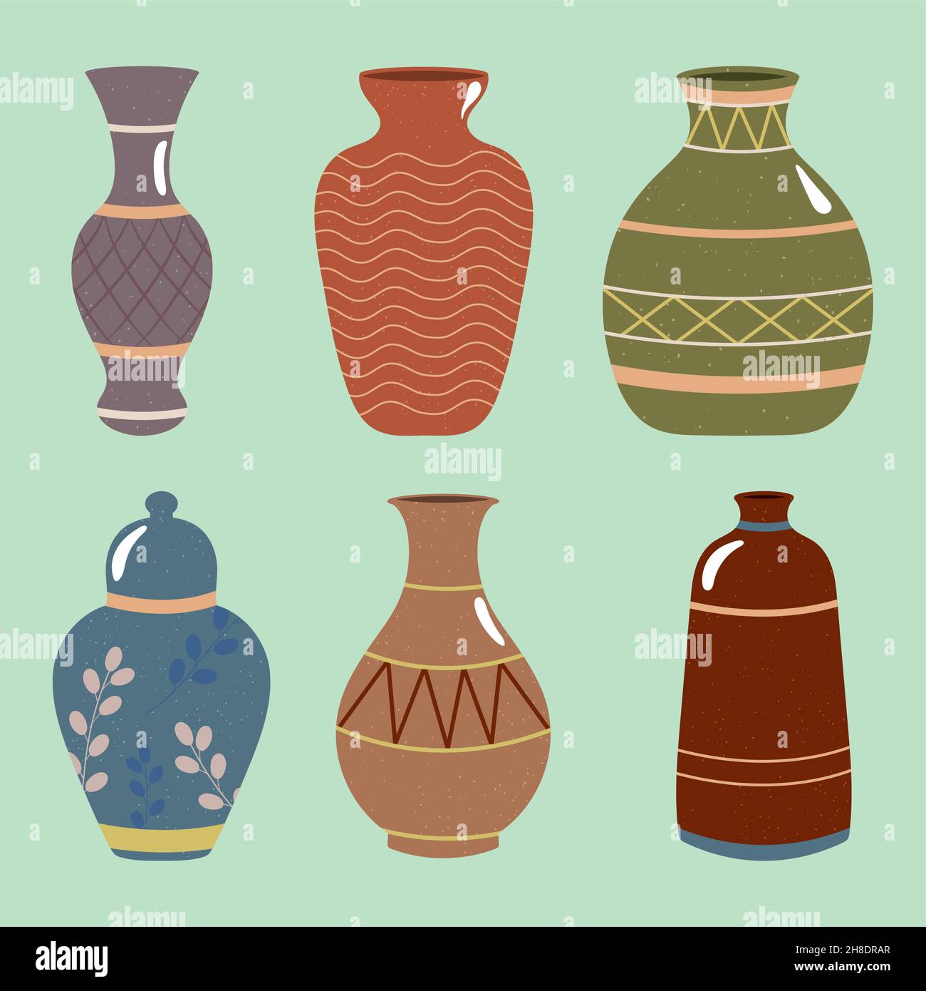 jarrones decorativos con diseño de icono Imagen Vector de stock - Alamy